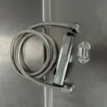 Set pistola doccetta bidet con flessibile in acciaio inossidabile per pulizia bagno e WC. - Set spruzzatore bidet quadrato (3 pezzi, sacchetto richiudibile)