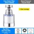 Faucet water filter short version pressurized anti splash tap extender with 1 filter element - Filter Head Short