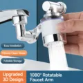 Universal 1080° swivel faucet extender, mechanical arm filter nozzle with anti-splash design. - Filtering Robotic Arm Faucet Aerator