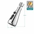 Universal kitchen faucet sprayer head extension, 360 degree anti-splash pressurized tap nozzle. - One-Button Water Flow / Copper Interface (Silver)