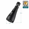 Black kitchen faucet aerator with 360-degree swivel and three water modes for home use. - One-Button Water Flow / Copper Interface (Black)
