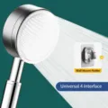 304 stainless steel handheld shower head set with high pressure water flow for bathroom. - 304 Stainless Steel Shower Head with Bracket
