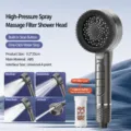 Handgehaltene Duschkopf mit hohem Druck und integriertem Filtersystem für das Badezimmer. - Eingebautes Filterelement Vier-Tasten Neuer Duschkopf / Gunmetal