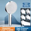 Silver 5-setting high pressure shower head with paddle switch and large spray panel. - 12.5cm Large Panel Shower Head (Silver)