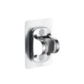 Supporto per doccetta regolabile, staffa da parete senza foratura per accessori bagno. - Supporto senza foro argento