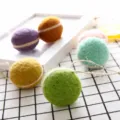 Handmade wool felt macaron ball pendant with hanging string for decoration bag charm. - Grass Green