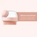 Silikon Shampoo Bürste mit Spender, weicher Kopfhautmassierer und Haarpflegekamm für den Alltag. - Badebürste / Khaki