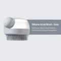 Graue Silikon-Shampoo-Bürste mit Flüssigkeitsabgabe für Kopfhautmassage und Haarreinigung. - Badebürste / Grau