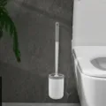 Wall-mounted toilet brush set, white color variant, durable plastic bathroom cleaning tool. - Set / Off-White