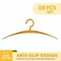 Non-slip clothes hanger, tender yellow color, wide shoulder seamless design, pack of 10. - 10 Pieces Pack / Tender Yellow