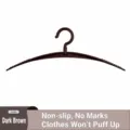 Brown Non-Slip Clothes Hangers 3 Pack, Wide Shoulder Seamless Coat Hanger Home Storage - 1 Piece / Dark Brown