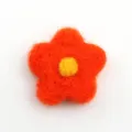 Wool felt flower DIY accessory handmade small five petal floral craft decorative patch - Orange