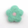 Wool felt flower DIY hair accessory mint green five petal handmade craft material item. - Green