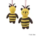 Wool felt bee bear hanging ornament cute cartoon animal doll keychain bag pendant decor - Wasp
