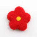 Red wool felt five-petal flower DIY handmade craft accessory patch - Red