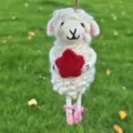 Handmade wool felt sheep hanging ornament cute lamb plush craft gift room decor toy - Five-Star Sheep Plush Toy - White