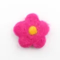Wool felt five-petal flower DIY handmade craft accessory for hair clips and decor. - Rose Red