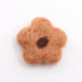 Small five-petal wool felt flower DIY hair accessory, handmade cute fabric flower craft part. - Khaki