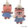 Handmade wool felt animal doll keychain cute cartoon backpack pendant home hanging decor - Little Fox