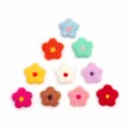 Wool felt flower patches handmade small five-petal floral DIY hair accessories craft supplies - Random Mixed Colors