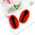 Accesorios ovalados de fieltro de lana DIY artesanía decorativa para pinzas de cabello niños - Oreja / Naranja