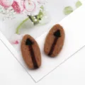 Accessori fai da te in feltro di lana a forma di chicco di caffè per decorazione. - Orecchie / Marrone