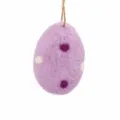 Felt Easter egg ornament in light purple with dots, wool hanging decoration for holiday party. - Polka Dots (Purple)