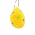 Easter felt egg hanging ornament, yellow decorative ball with colorful spots for holiday decor. - Dotted - Yellow