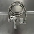 Edelstahl Bidet Sprayer Set Toilette Handbrause Badezimmer Reinigungs Duschschlauch - 7-förmige Sprühpistole + Schlauch + Halterung (transparenter Beutel)