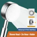 Stainless steel shower head set with high pressure handheld sprayer, 2m hose and bracket for bathroom. - 304 Stainless Steel Shower Head with 2m Hose and Bracket