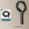Matte black ring handheld shower head set with two meter explosion proof hose for home bathroom. - Annular Shower Head + 1.5m Hose / Black