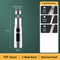Kitchen faucet aerator 720 degree swivel universal extension water saving spray nozzle - Three-Gear Flushing Square Model / Electroplated Silver