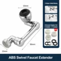 Universal Swivel Faucet Extender Robotic Arm Aerator Splash-proof Rotatable Water Tap - ABS Mechanical Arm Small Black Head Two-Gear