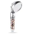 Pommeau de douche à main avec billes filtrantes, buse surpression à trois vitesses avec arrêt. - Pommeau de douche à anions 3 modes avec bouton d'arrêt