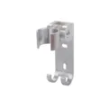 Verstellbarer Duschkopfhalter Silber Metall Bad Wandhalterung mit doppelten Haken - Schraubmontage mit Haken / Silber