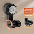 Schwarzer verstellbarer Duschkopfhalter mit Saugnapf, bohrfreie praktische Wandhalterung für Bad. - Verbesserte Piratenschnalle Saugnapf Duschhalter / Schwarz
