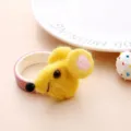 Cute yellow wool felt mouse DIY brooch and hair accessory for kids clothing decoration and craft. - Yellow