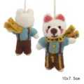 Wool felt cute animal bear plush pendant cartoon doll hanging ornament for keys and bag decor - Little Prince Bear