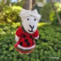 Handmade wool felt cute sheep pendant hanging ornament, creative wool gift 10x6cm - Fruit Lamb [Watermelon]