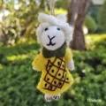 Handcrafted wool felt lamb hanging pendant cute animal ornament backpack charm decor gift - Fruit Sheep - Pineapple