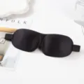 Masque de sommeil noir profilé 3D avec sangle réglable pour un repos relaxant et voyage. - Noir (Auto-agrippant)