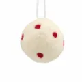 5cm wool felt ball hanging ornament, white and red polka dot Christmas tree decoration - Polka Dot / White
