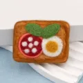 Handmade wool felt toast brooch cute simulation food bread accessory pin apparel decoration - Ham and Egg Toast