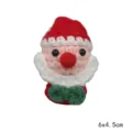 Handmade crochet Santa Claus brooch ornament, cute knitted Christmas decor accessory. - Santa Claus