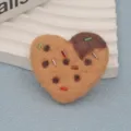 Cute heart shaped wool felt cookie brooch handmade diy clothing bag decorative accessory - Heart Beaded Cookies