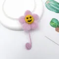 Handgemaakt vilt wol glimlach bloem DIY knutselmateriaal voor haarspeld hoofdband decoratie - Paars