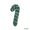 Green crocheted candy cane brooch, DIY Christmas tree and bouquet decoration accessory, 6x3cm. - Green Candy Cane