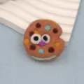Handgemachte Wollfilz Keks Basteln DIY Zubehör süßes Cartoon Design für kreative Dekoartikel - Angebissene lustige Cookies