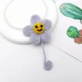 Wollen vilt smiley gezicht vijf bloemblaadjes bloem DIY haarspeld handgemaakt materiaal - Hemelsblauw