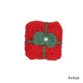 Crochet Christmas gift box brooch, red and green knitted gift accessory variant. - Red Gift Box
